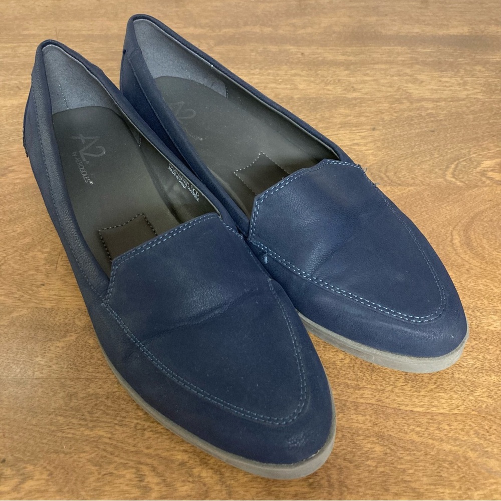 A2 by Aerosoles Clever Navy Blue Slip-ons 7.5